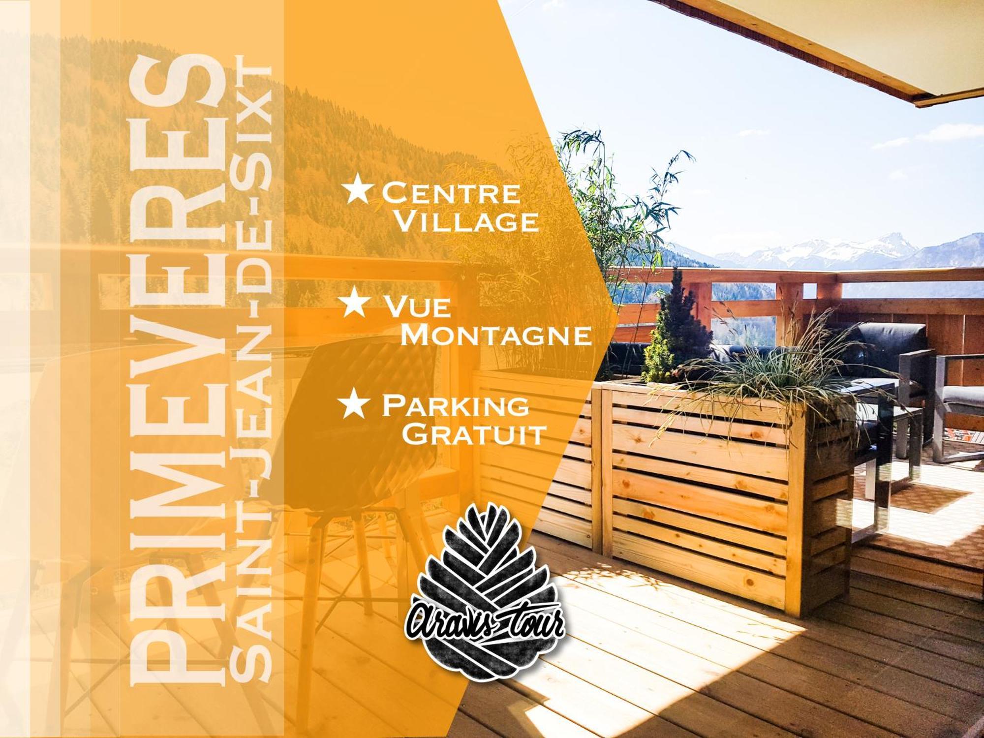 Appt Primevères - Centre village, Vue montagne - AravisTour Saint-Jean-de-Sixt Esterno foto
